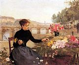 Victor Gabriel Gilbert Famous Paintings - A Parisian Flower Market